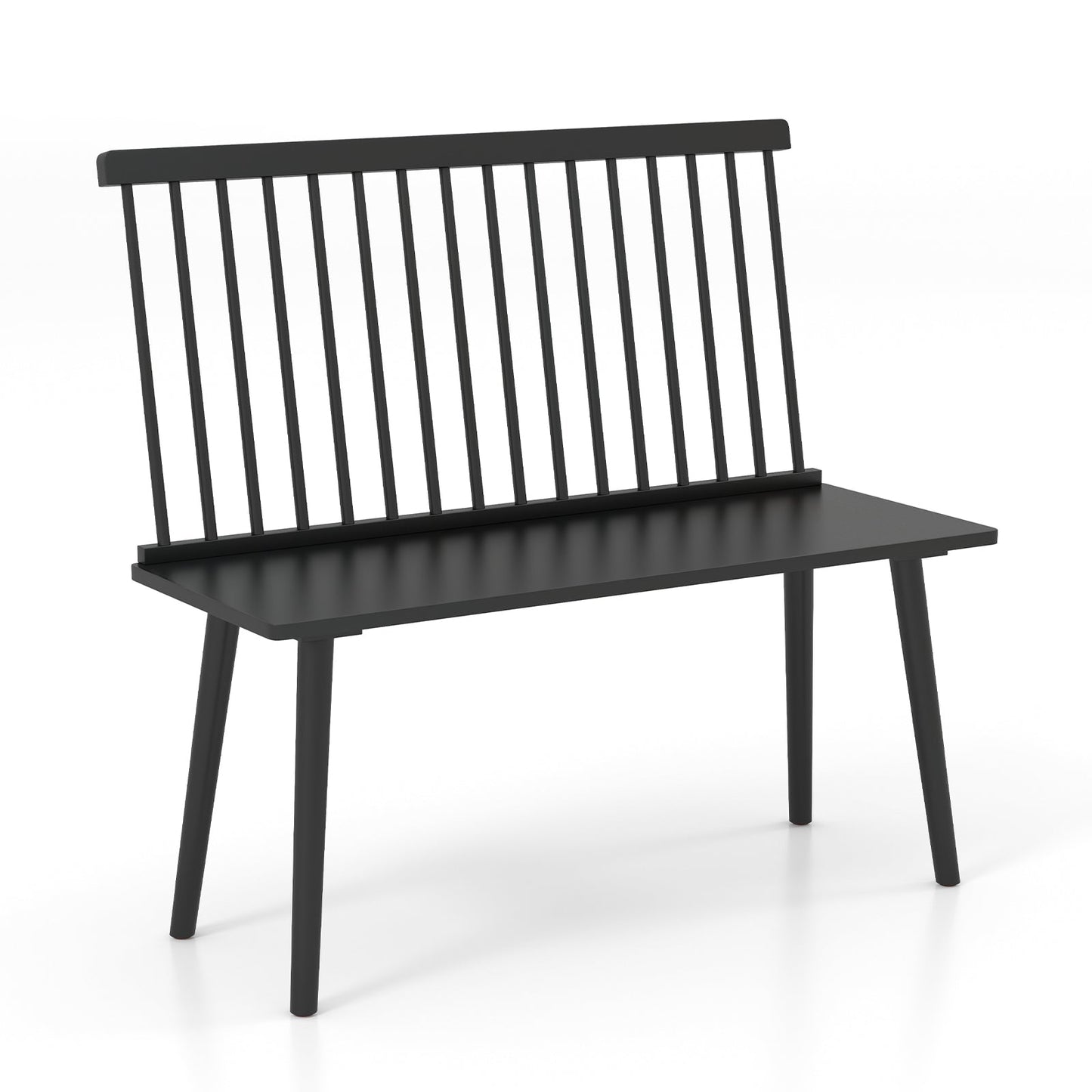 Entryway Bench for 2 with Spindle Back for Kitchen Dining Room Hallway