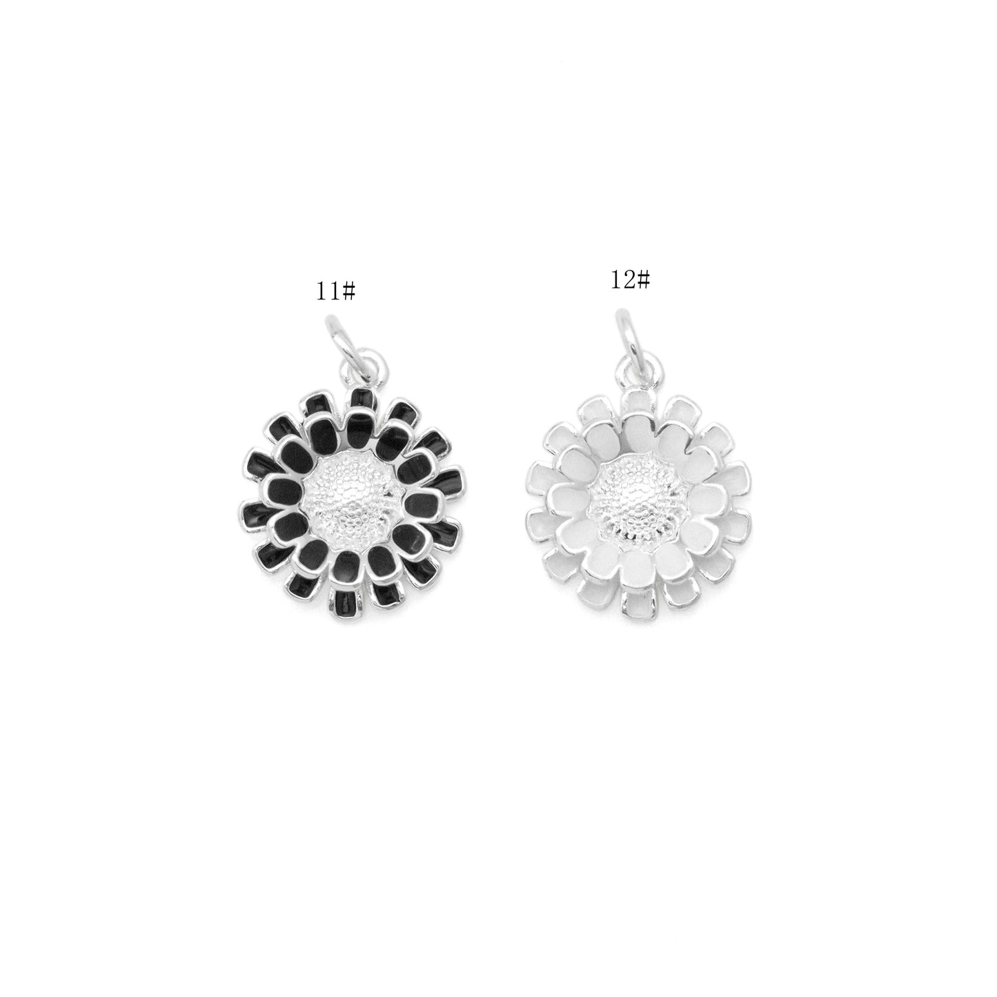 Enamel Colorful Daisy Flower Shape Pendant, Sku#F1410