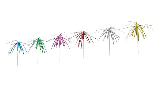 Pics à cocktail "Feu d'artifice" 6" – Six couleurs assorties, paquets de 100 ou 1000