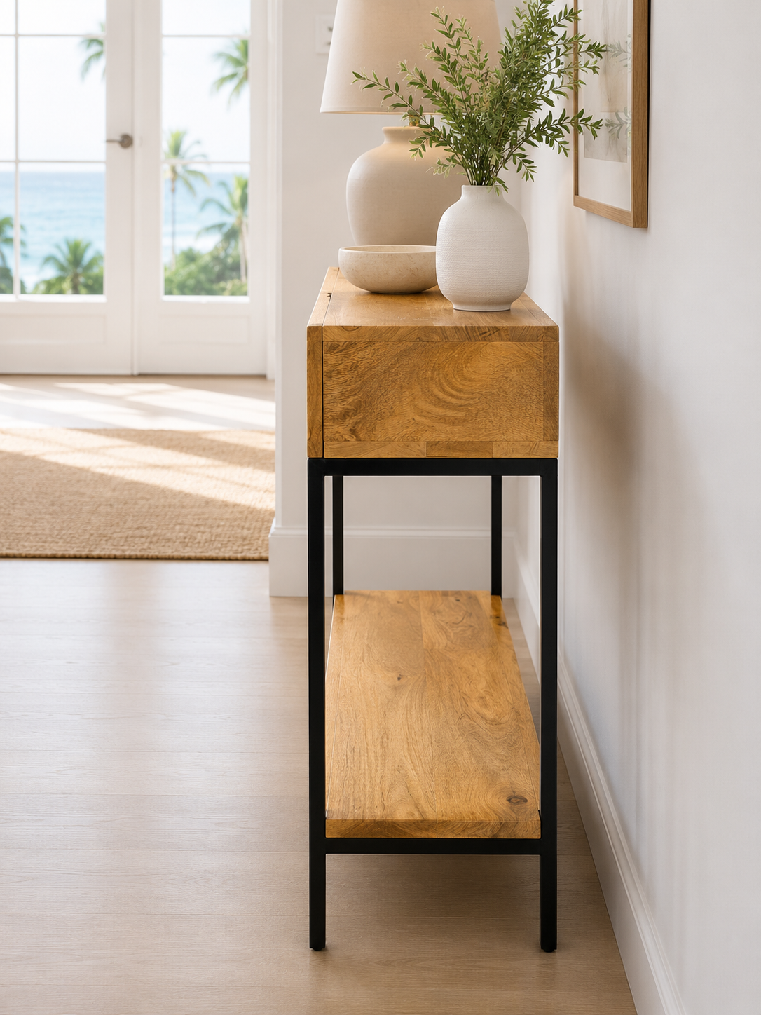 W/D Iron  Console Table - 43 x 15 x 36 in