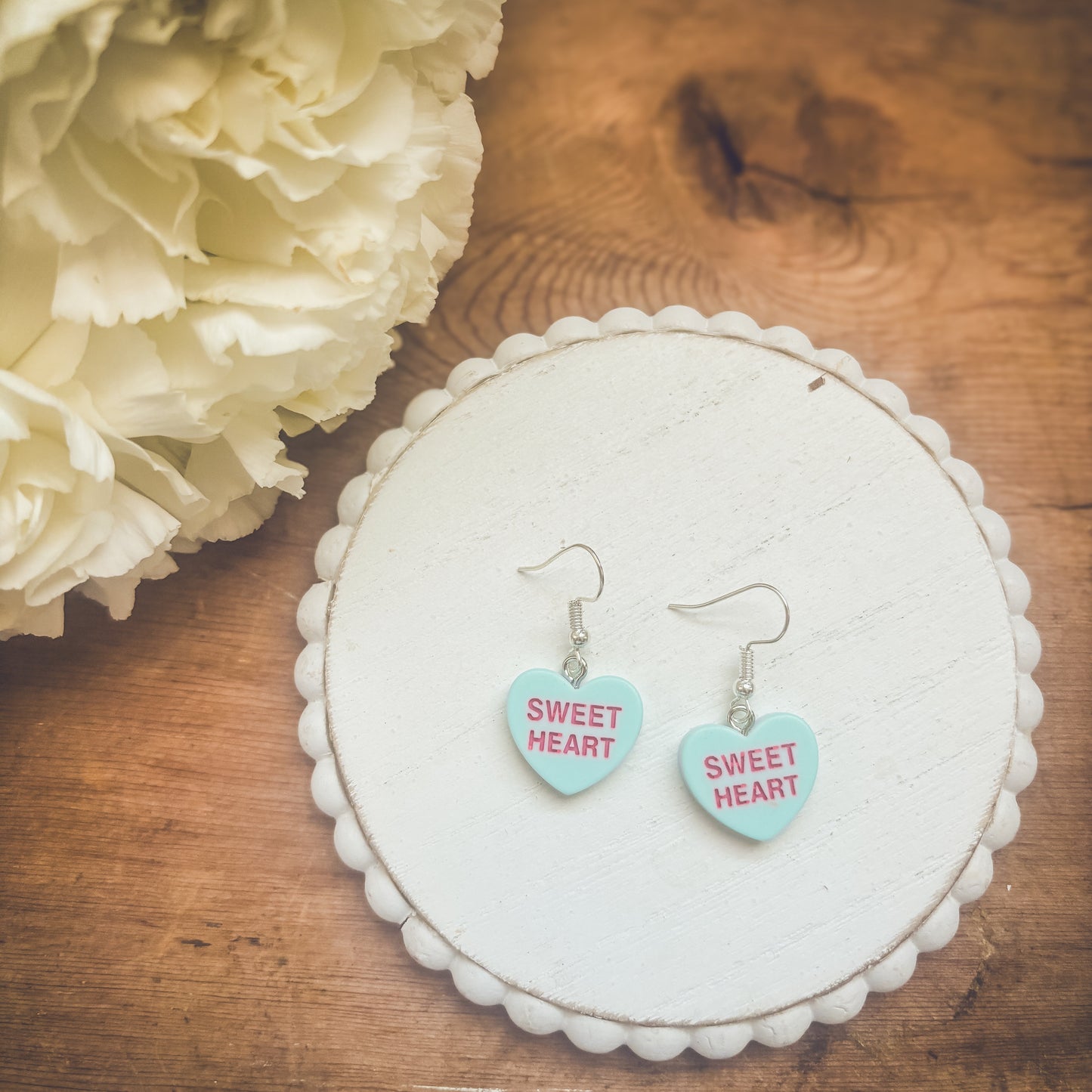 Beautiful Candy Heart Valentines Earrings