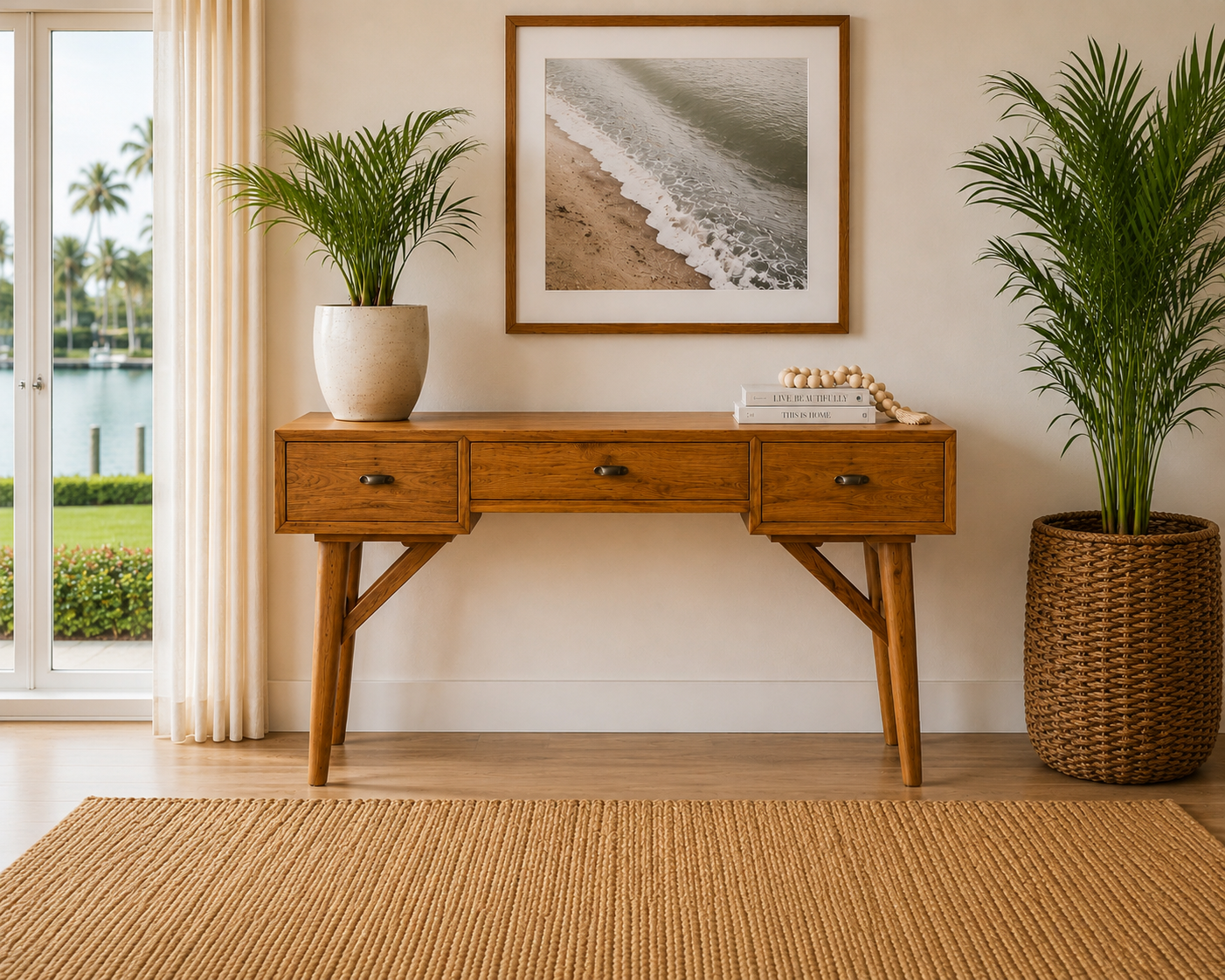 Recycled Teak Mid Century Desk