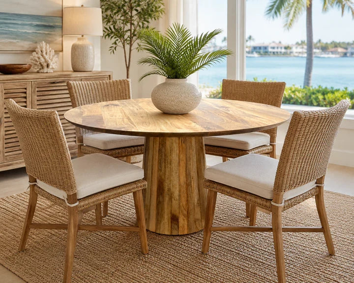 Mango Wood Dining Table (round)- 47 x 47 x 30 in