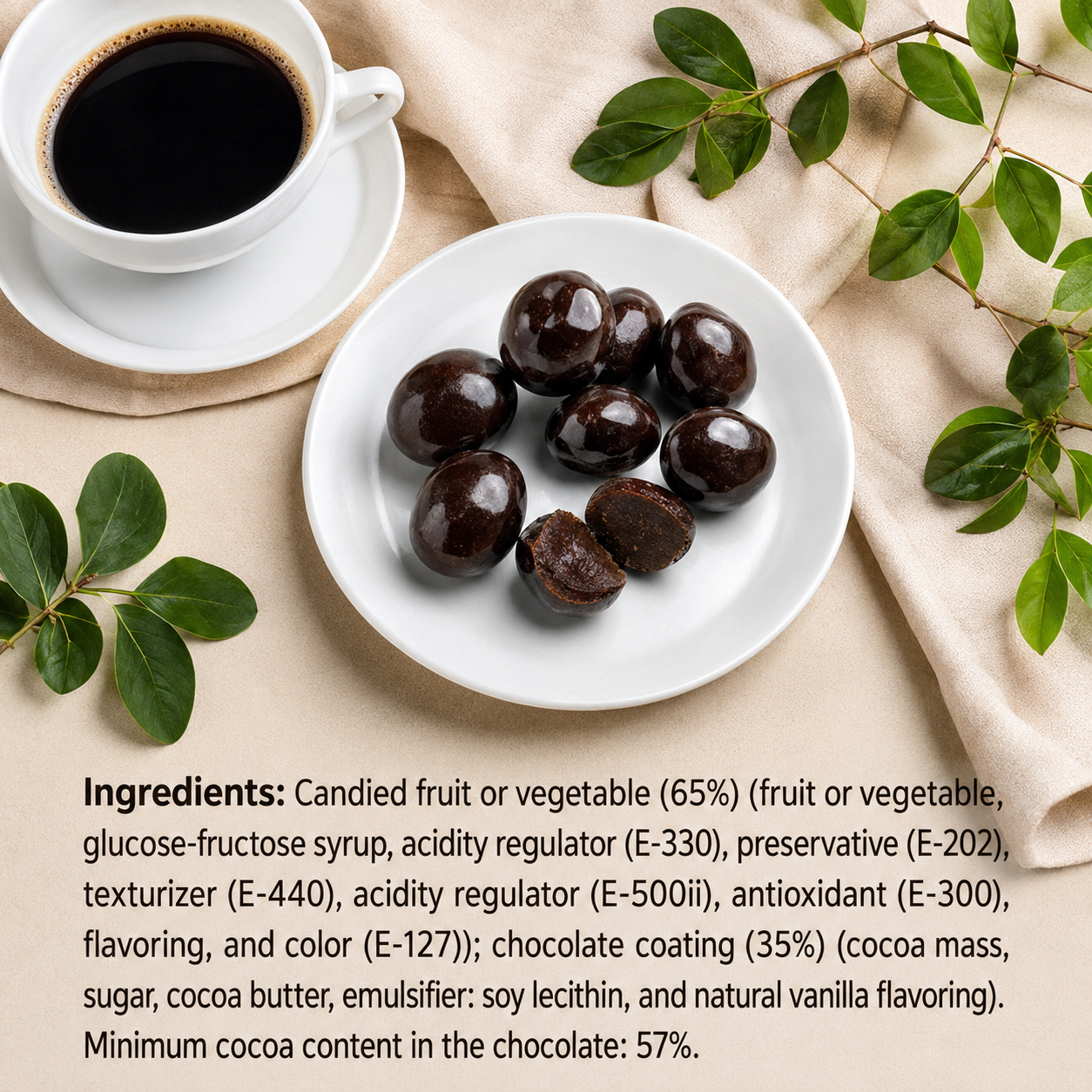 Andy Anand Vegan Belgian Dark Chocolate Figs - 24 Pc Gift Box, Premium 60% Cocoa Butter, Dairy-Free Gourmet Confection, Perfect for Birthday, Valentine’s &amp; Anniversary Gifts - Handcrafted in California