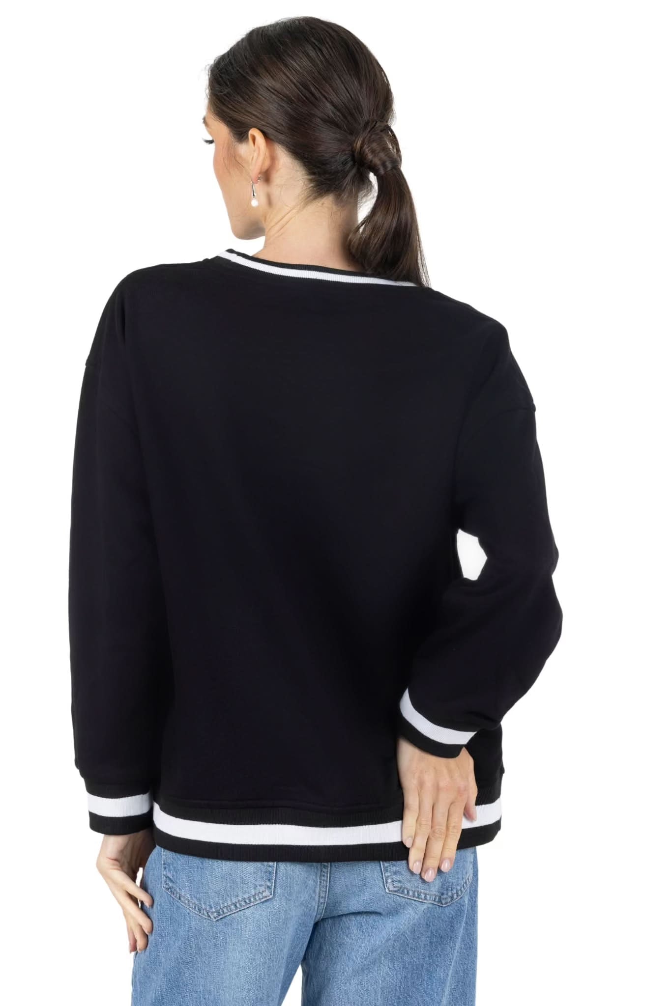 Lisa Printed Round Neck Pullover Sweatshirt