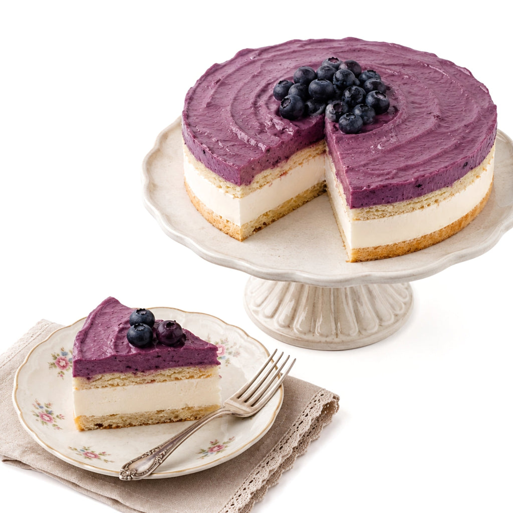 Andy Anand Sugar-Free Blueberry Lemon Mousse Cake, 2.6 lb – Keto & Diabetic-Friendly, Tangy Lemon Ganache, No Preservatives, Birthday Gift