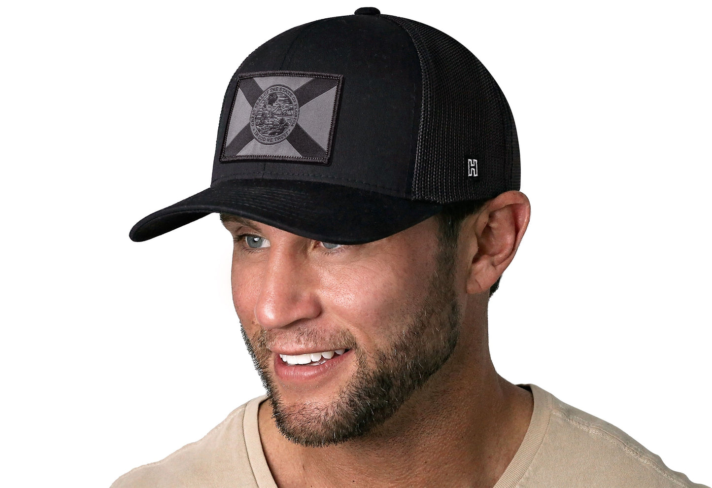 Florida Flag Trucker Hat  |  Black tactical Snapback