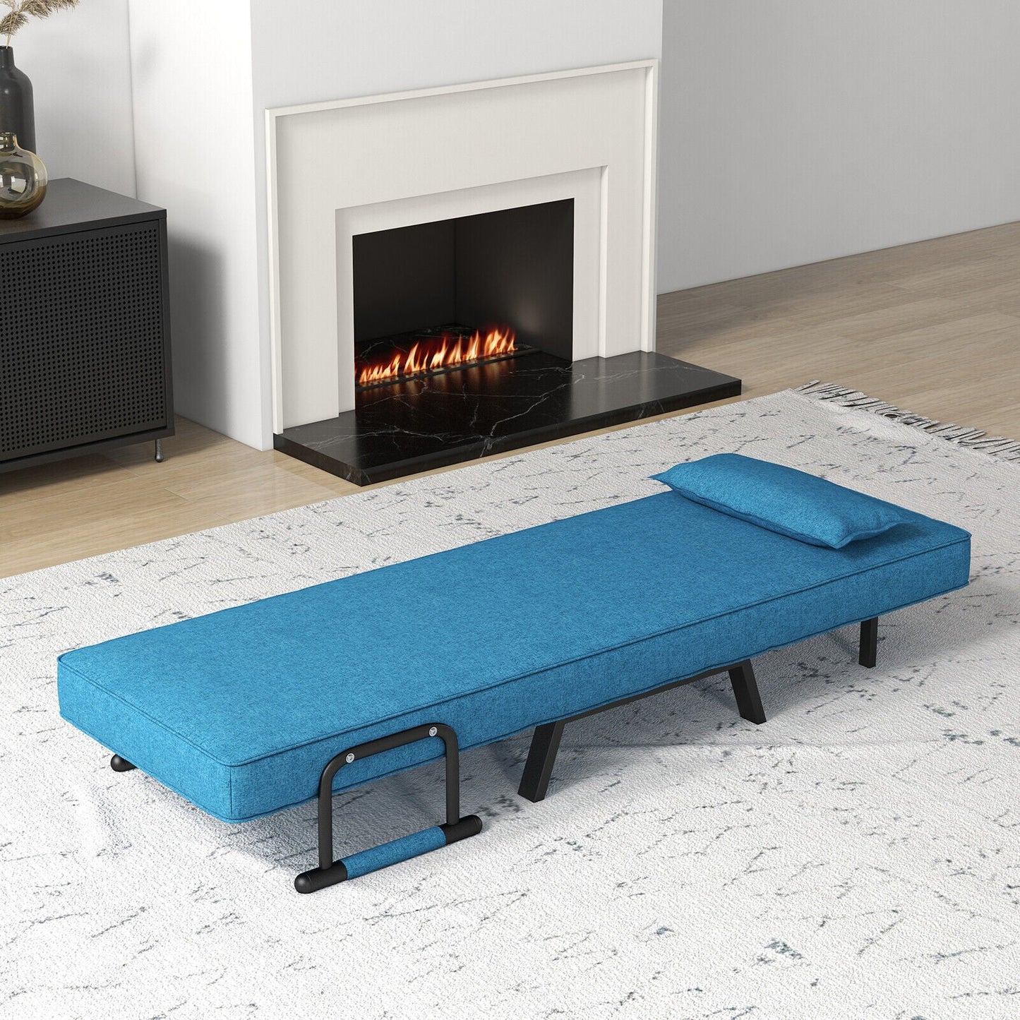Folding 6 Position Convertible Sleeper Bed Armchair Lounge Couch with Pillow