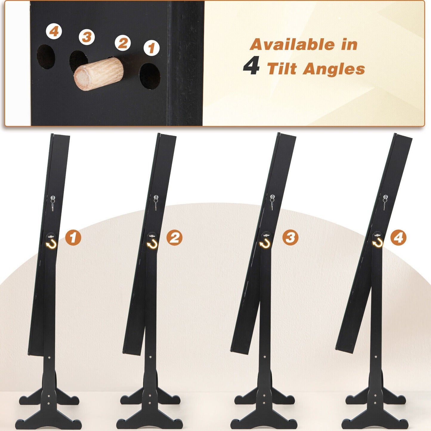 Free Standing Full Length Jewelry Armoire with L