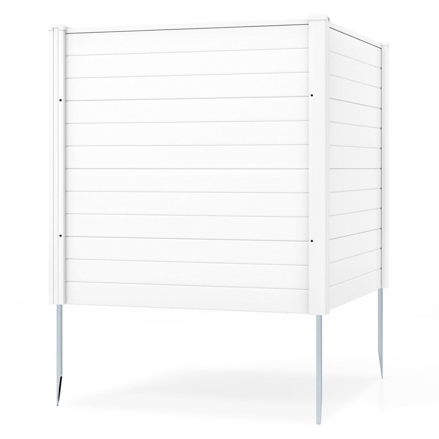 Freestanding 48 x 48 Inch Air Conditioner Fence with Metal Ground Stakes