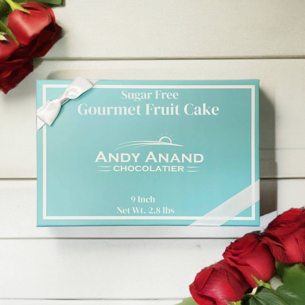 Andy Anand Sugar Free Fruit Cake, 9-Inch, 2.8 lb – Keto-Friendly, Low-Carb, Diabetic-Friendly, Gourmet Birthday & Holiday Gift Box