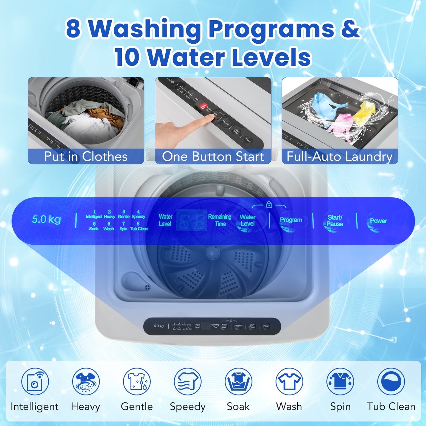 Full-Automatic Washing Machine Washer and Spin Combo