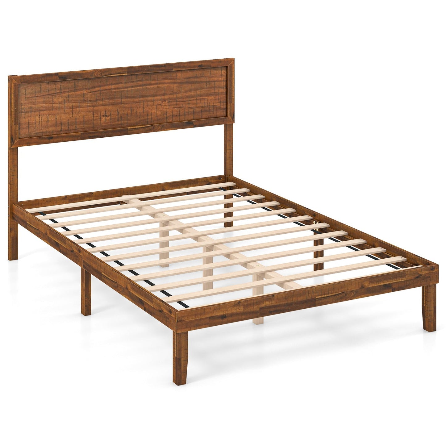 Twin/Full/Queen Size Bed Frame with Headboard and Wooden Slats Support