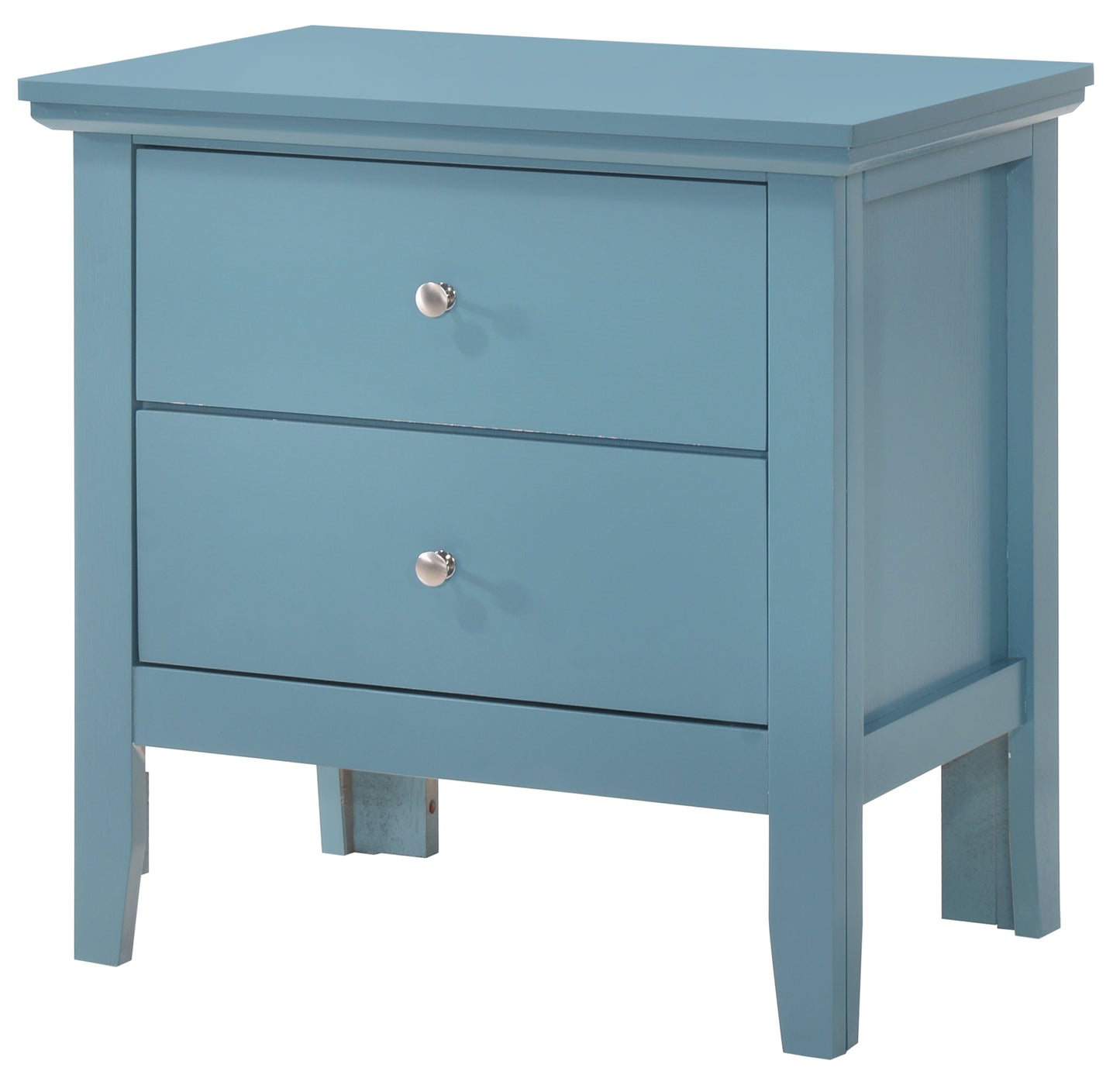 Teal Elegance Nightstand With Drawers