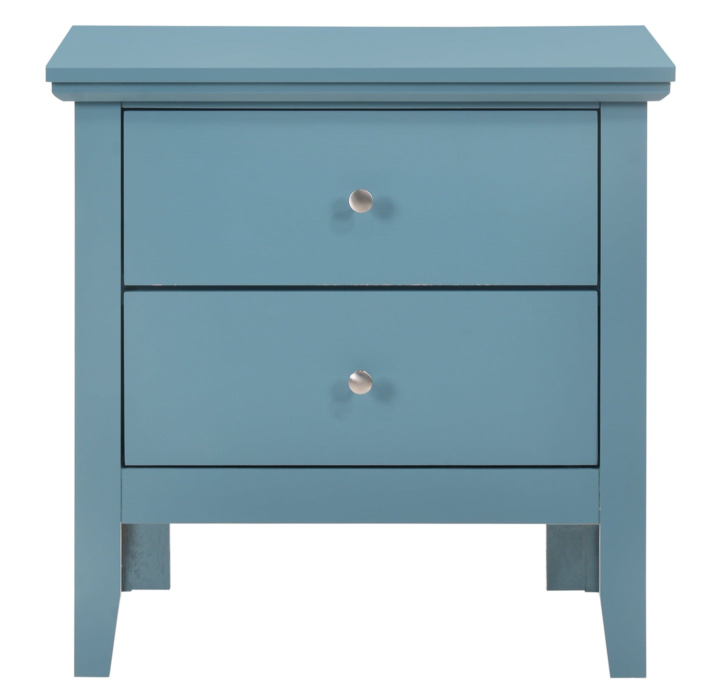Teal Elegance Nightstand With Drawers