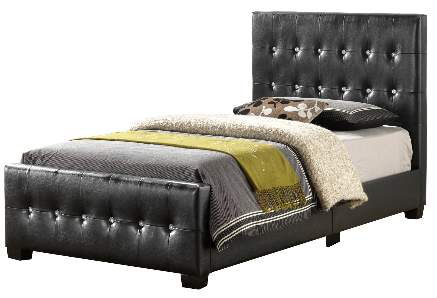 Stylish Transitional Twin Bed In Sleek