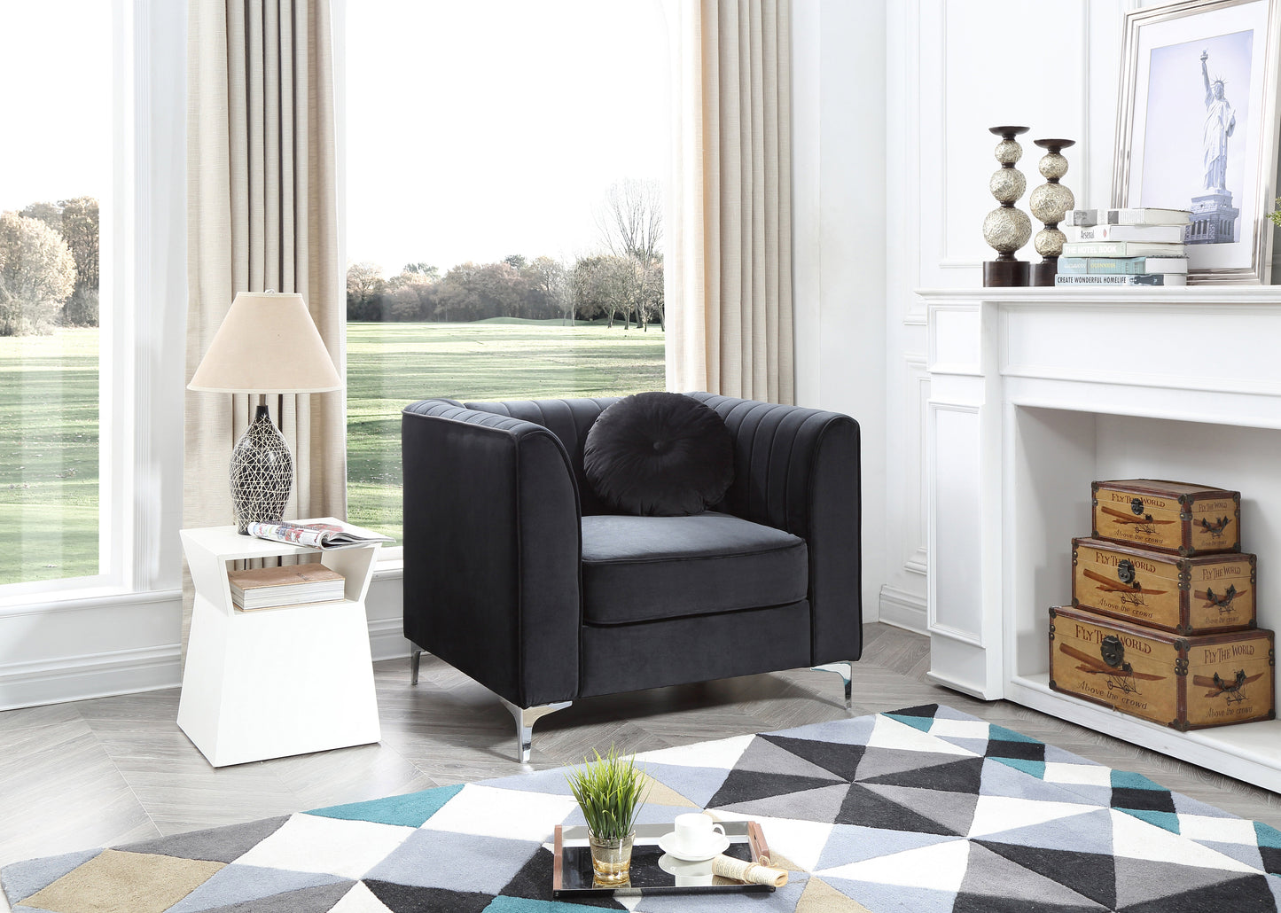 Sleek Modern Sloped Armchair