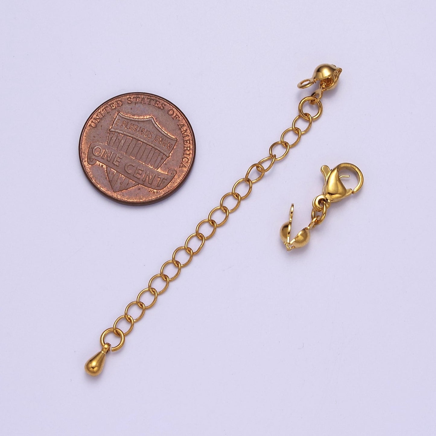 24K Gold Filled Chain Extender & Lobster Clasps Closure & Clamshell Crimp Knot Cover Jewelry Supply Set L-721