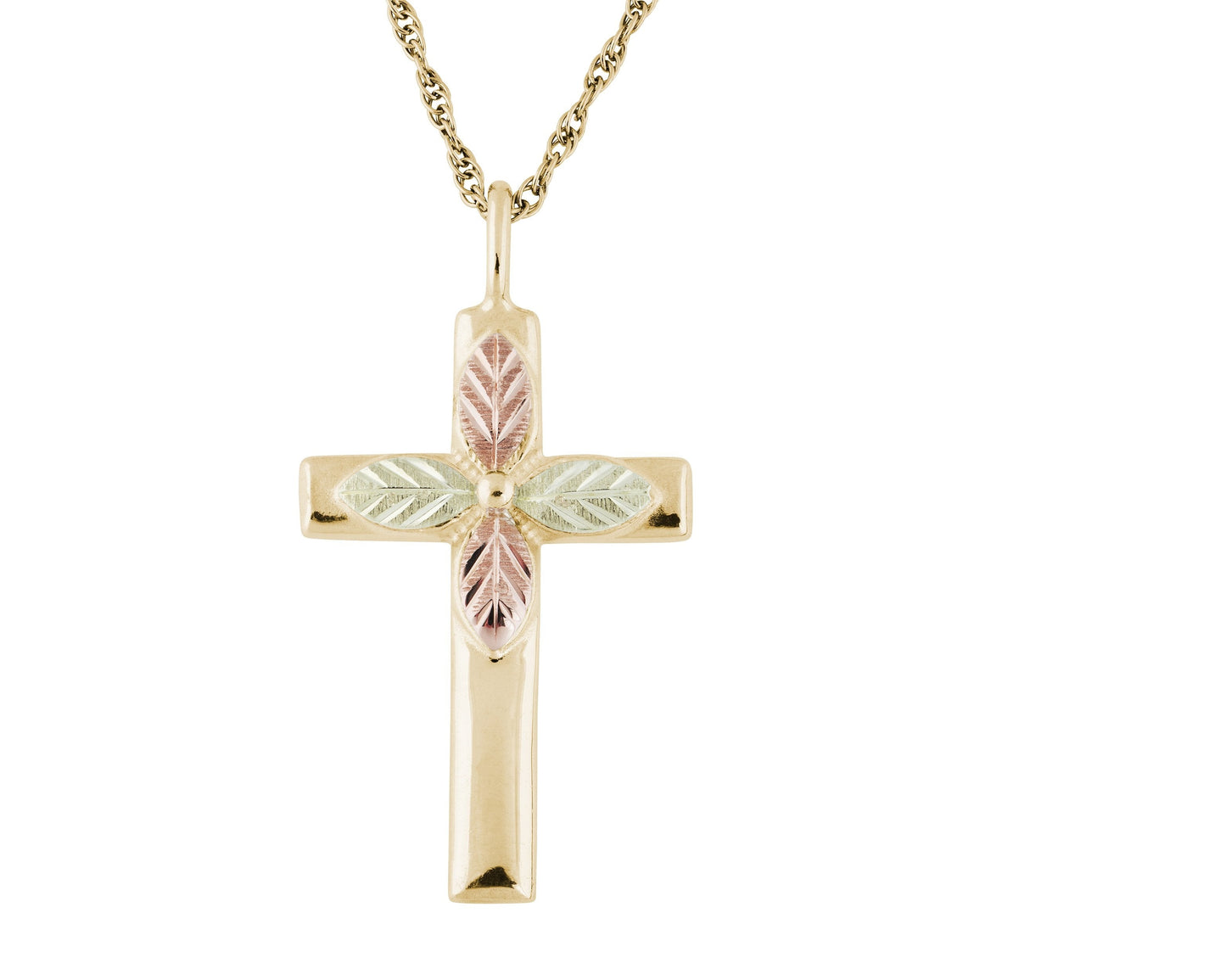 Four Leaf Cross - Black Hills Gold Pendant