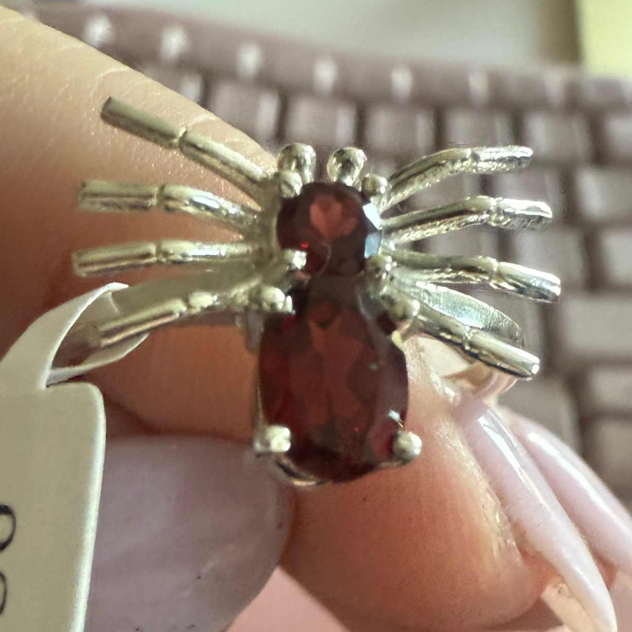 Gemstone Spider Ring in Sterling Silver or Gold Vermeil