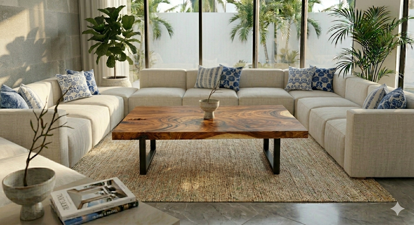 Suar Slab Coffee Table 60" X 35"