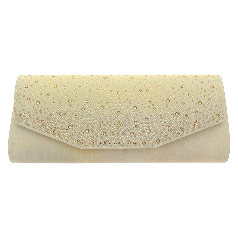 Bling Solid Rectangle Evening Clutch Crossbody Bag