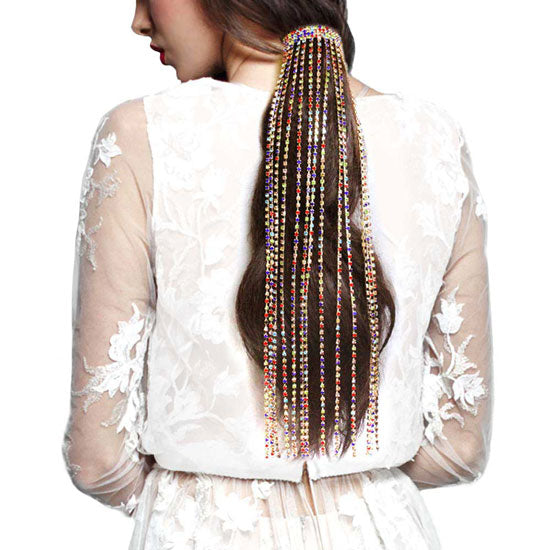 Fashionable Rhinestone Fringe Barrette