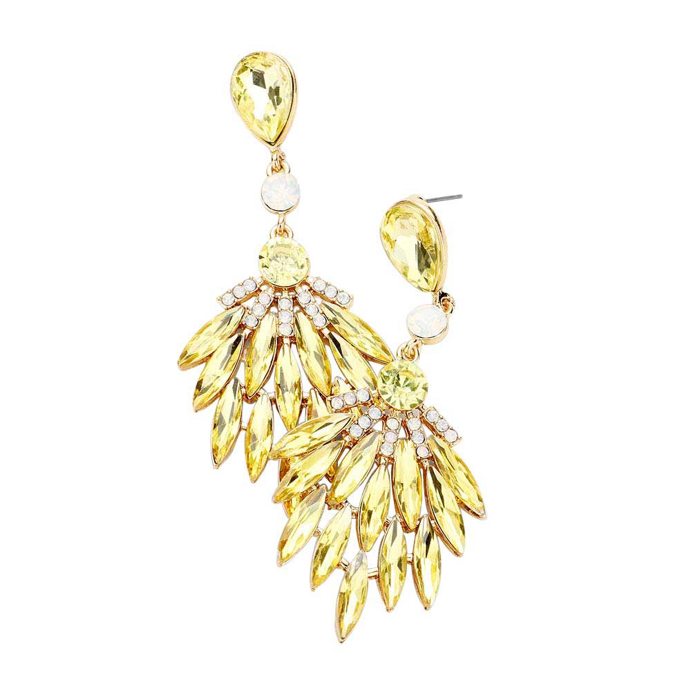 Trendy Marquise Stone Cluster Evening Earrings