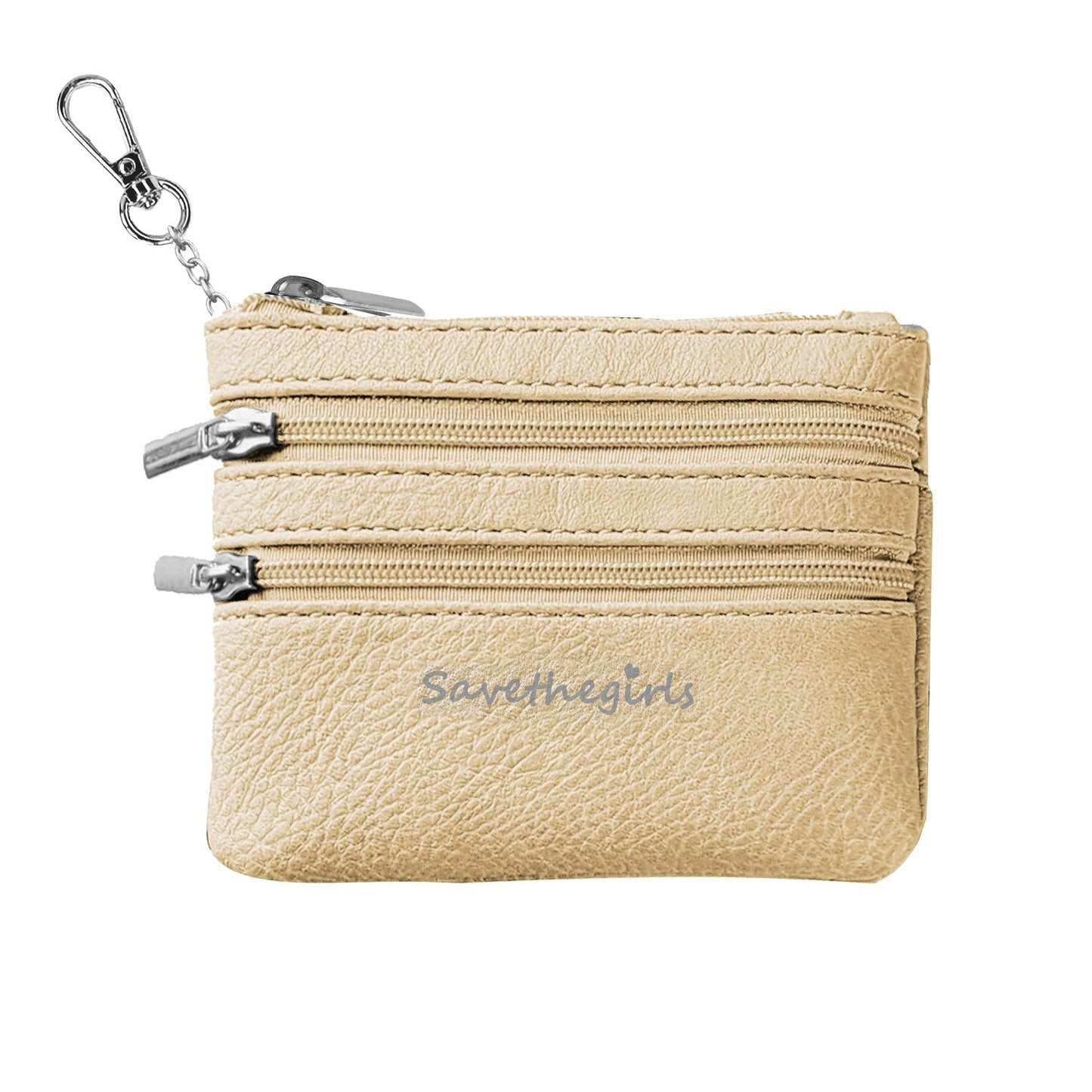 Zippered Pouch Gold w/Silver Hardware