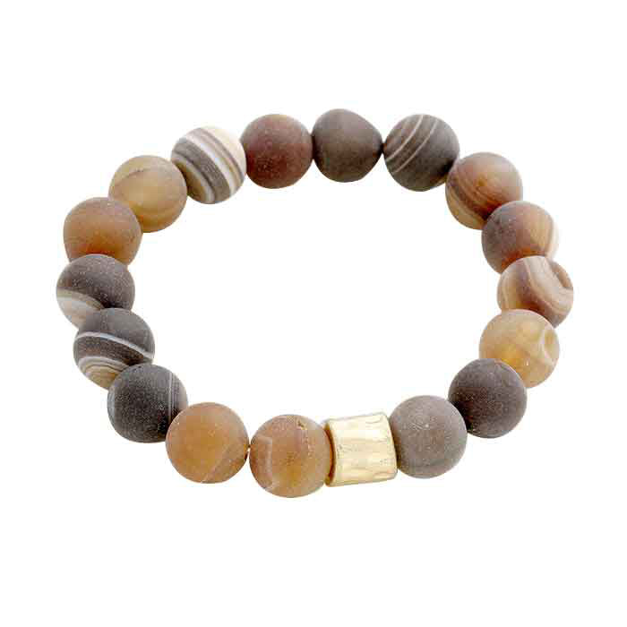 Semi precious stone beaded stretch bracelet