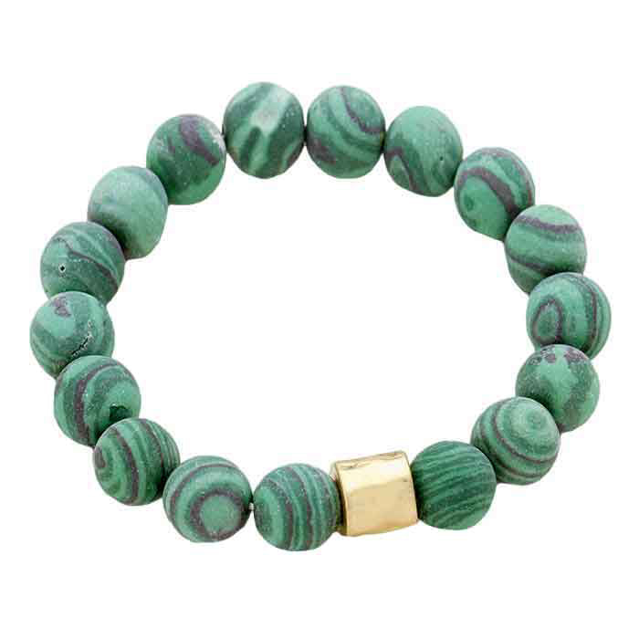 Semi precious stone beaded stretch bracelet