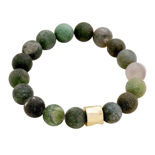 Semi precious stone beaded stretch bracelet