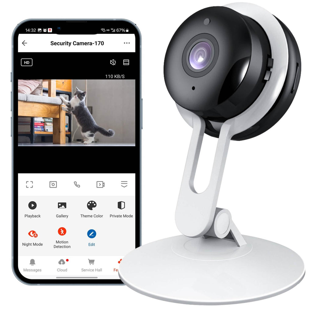 Caméra de sécurité domestique intelligente sans fil 3MP avec IA – Audio bidirectionnel, détection de mouvement, vision nocturne