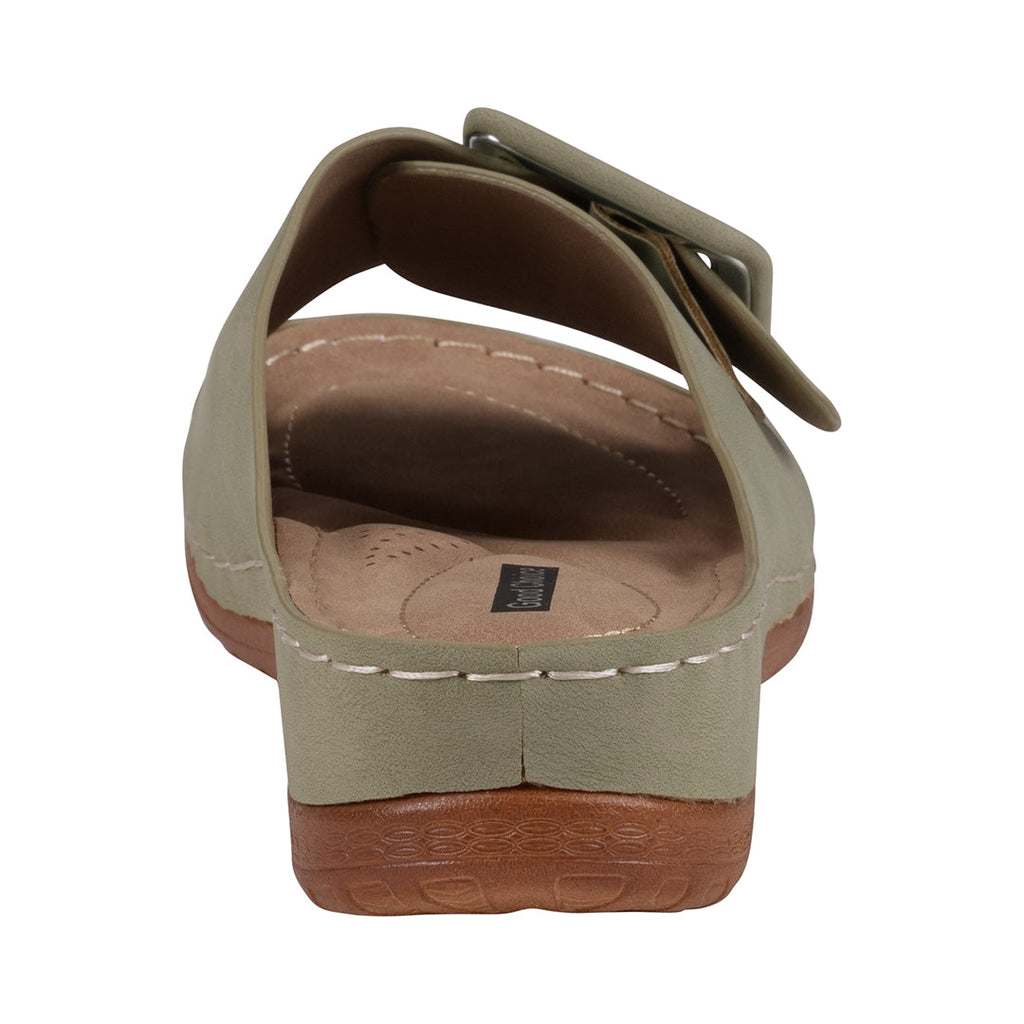 Sandales plates Hamden vertes à boucles pour femme