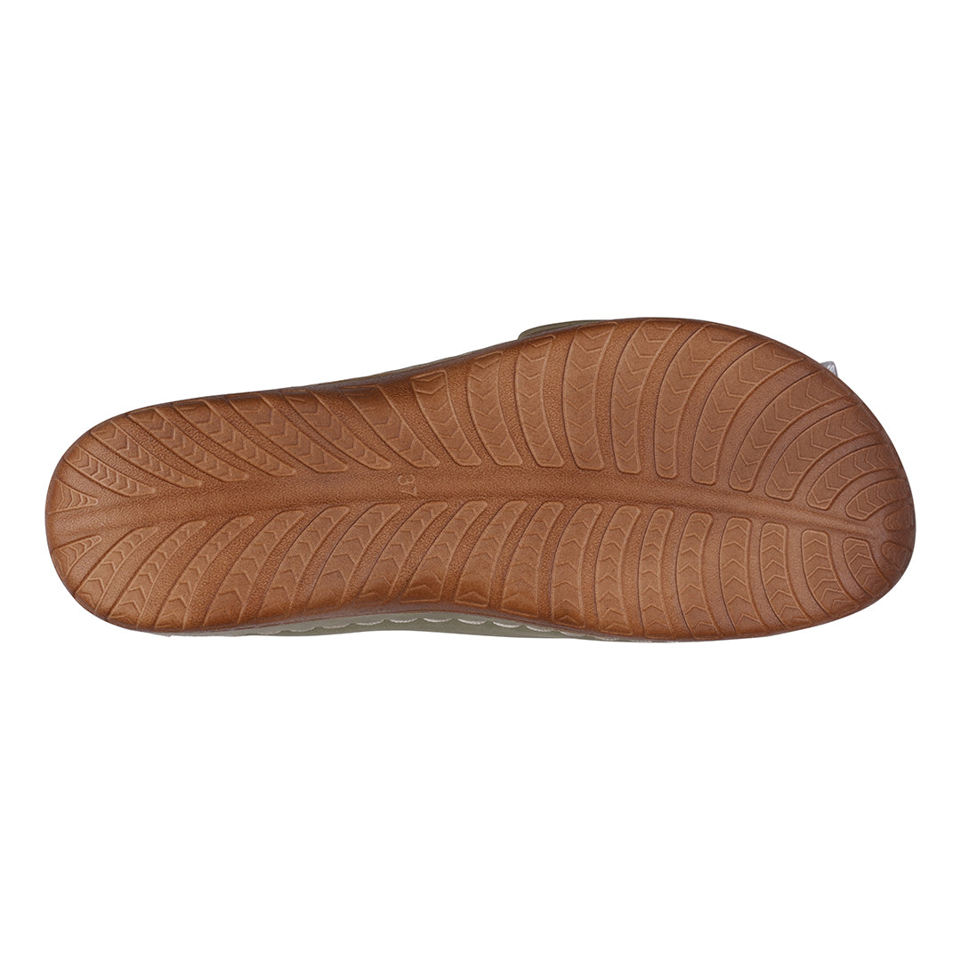 Sandales plates Hamden vertes à boucles pour femme