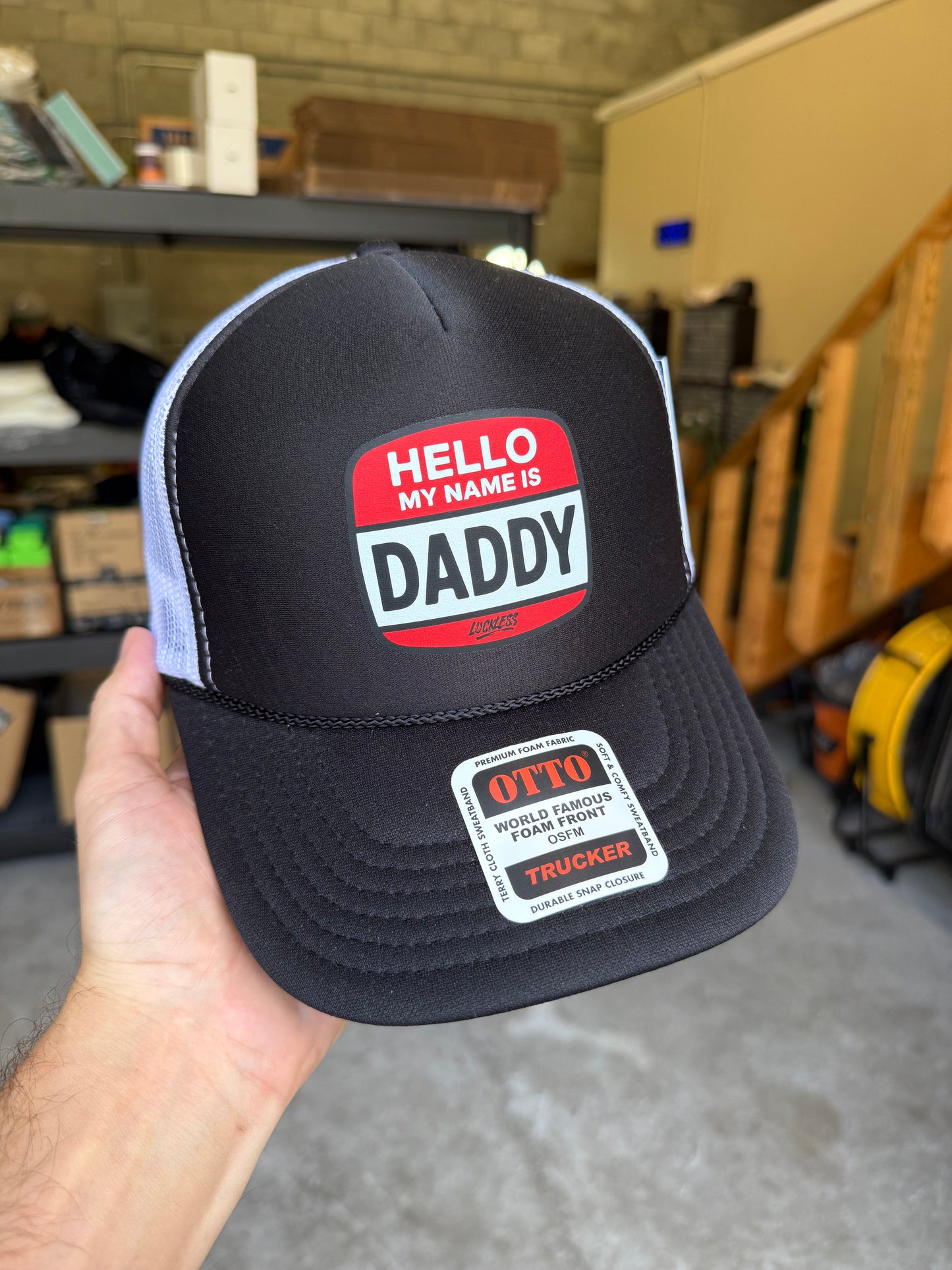 Hello My Name is Daddy Trucker Hat