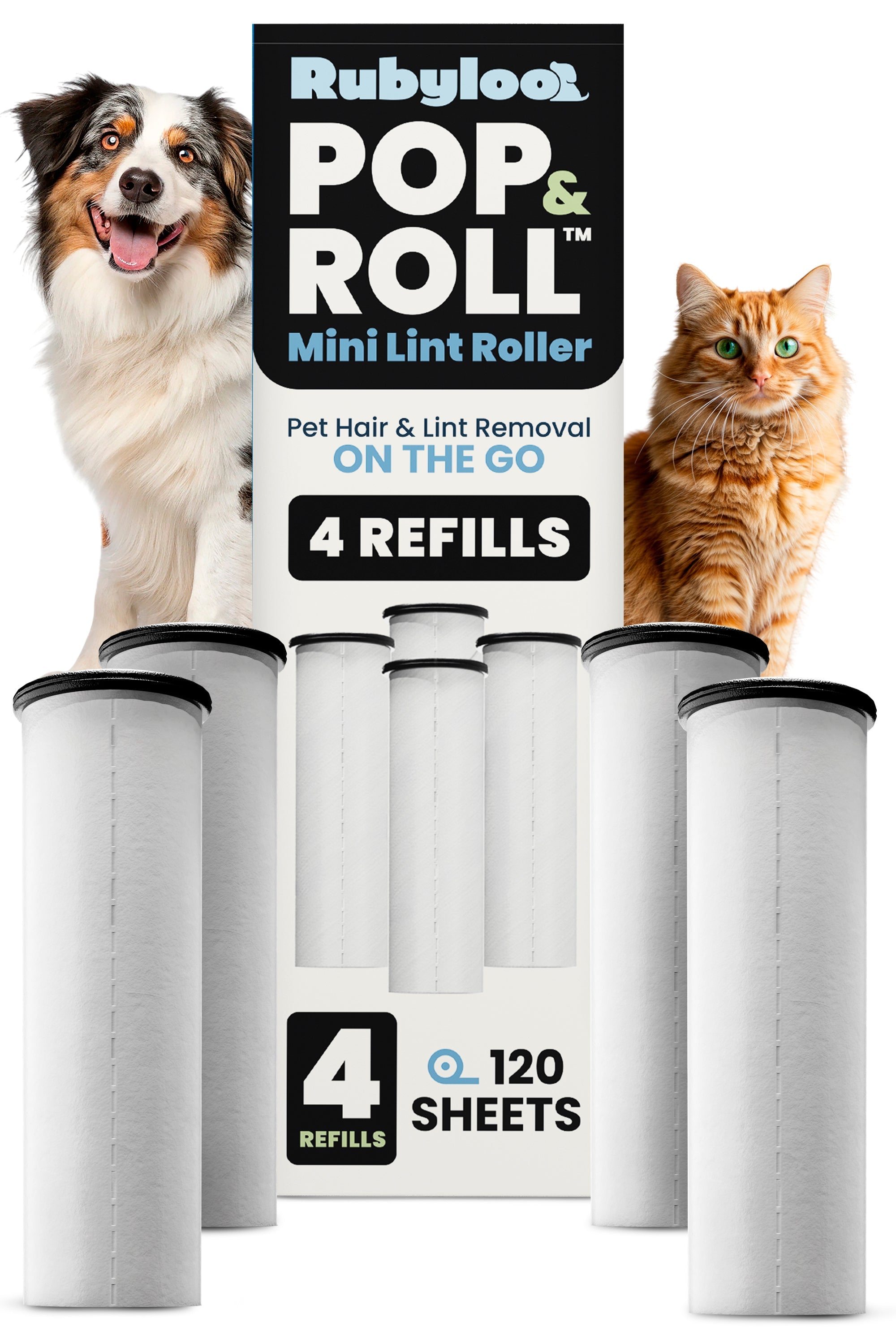 Mini Lint Roller for Pet Hair with 2 Refills