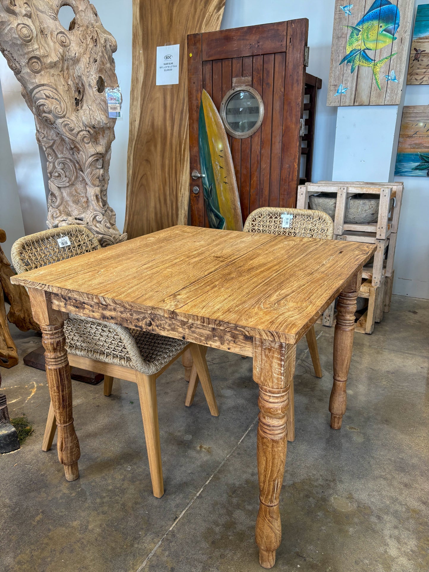 Teak Stained Kitchen Table