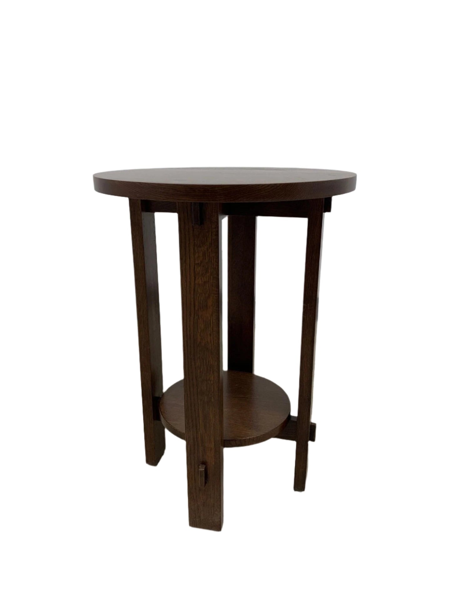 Mission Style Oak Round End Table - Michael's Cherry