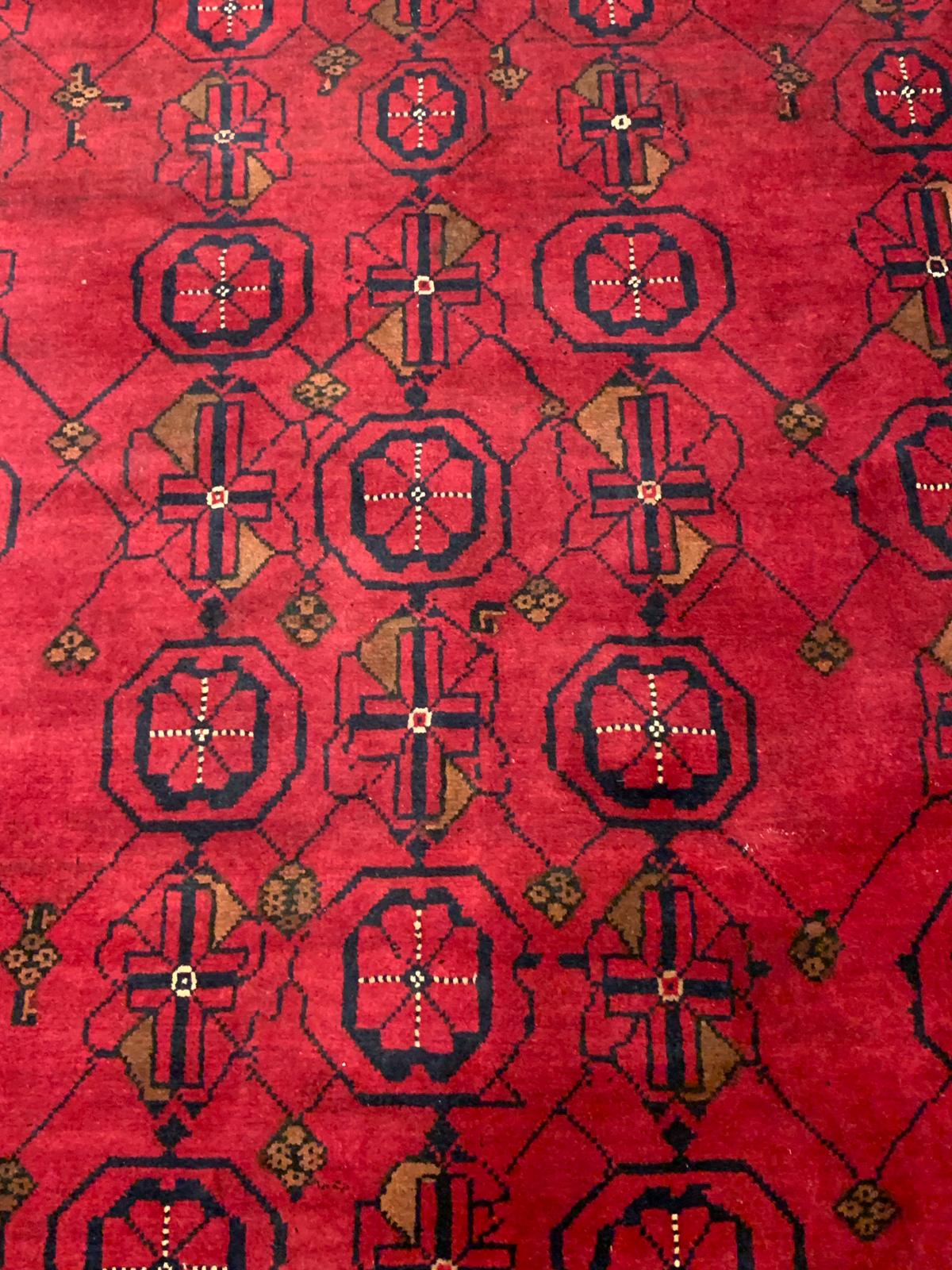 Terkaman Tribal Afghan Oriental Rug, size 4' 9" x 6' 4"