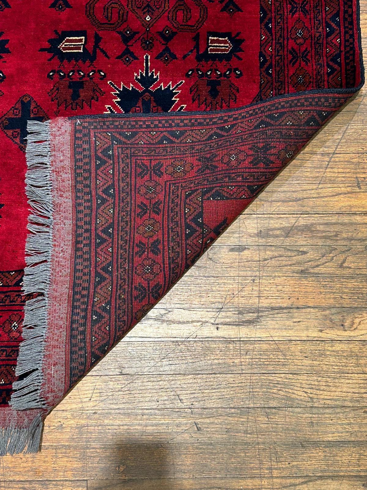 Terkaman Tribal Afghan Oriental Rug, size 4' 2" x 6' 7"