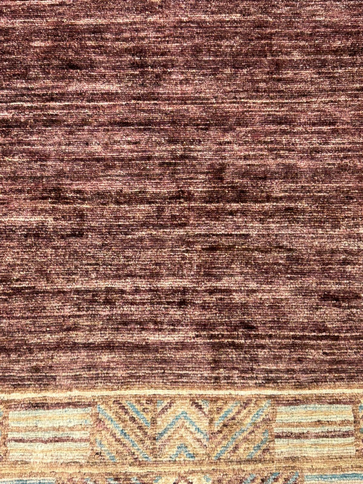 Hand-Knotted Sultanabad Vegetable-Dyed Wool Rug, 5" x 6' 5"
