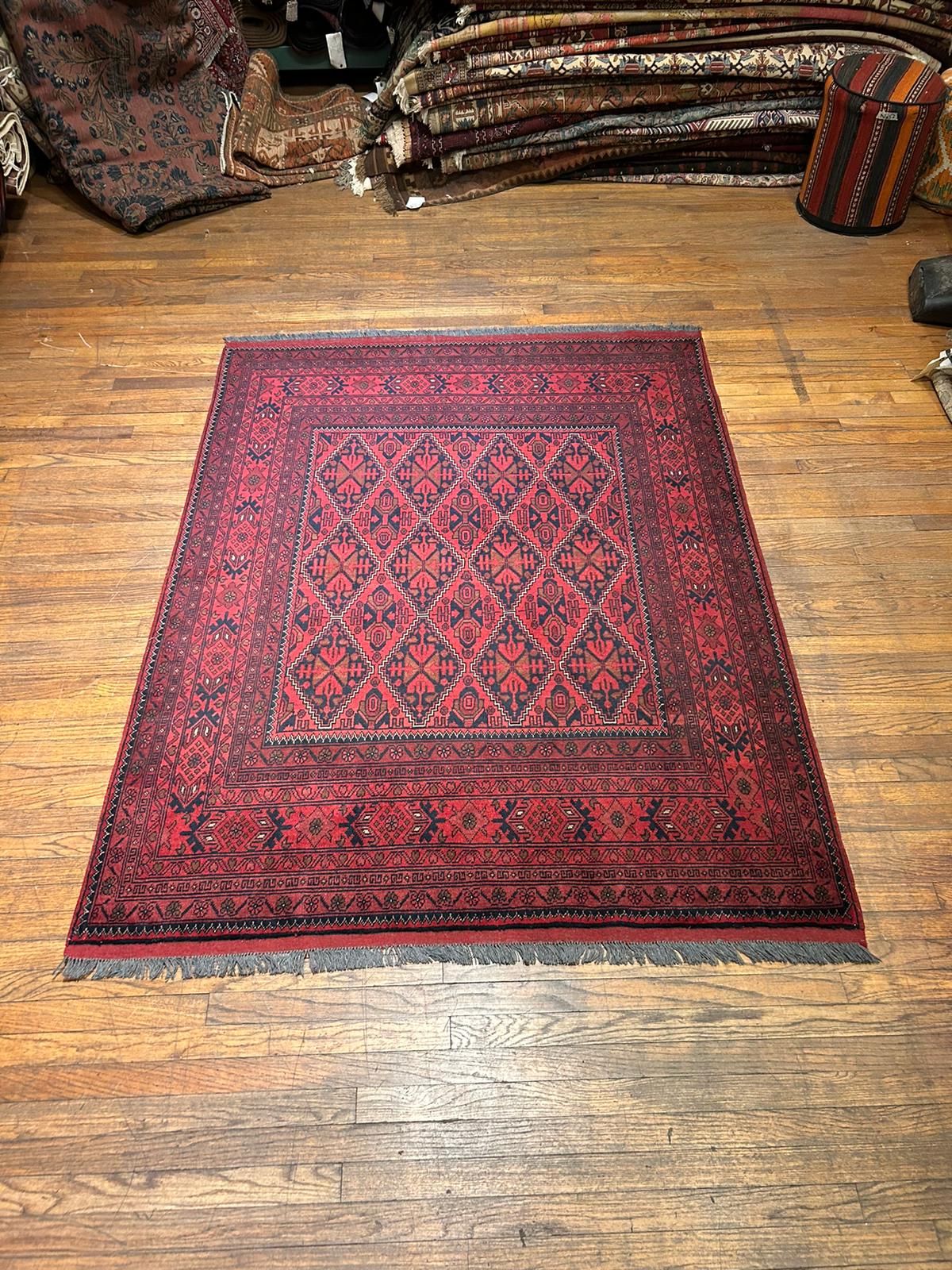 Terkaman Tribal Afghan Oriental Rug, size 5" x 6' 8"