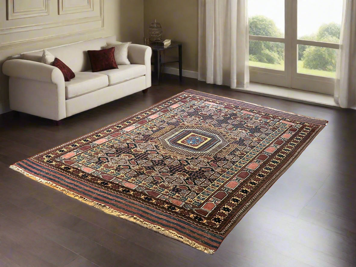 Terkaman Tribal Afghan Oriental Rug, size 5" x 6' 9"