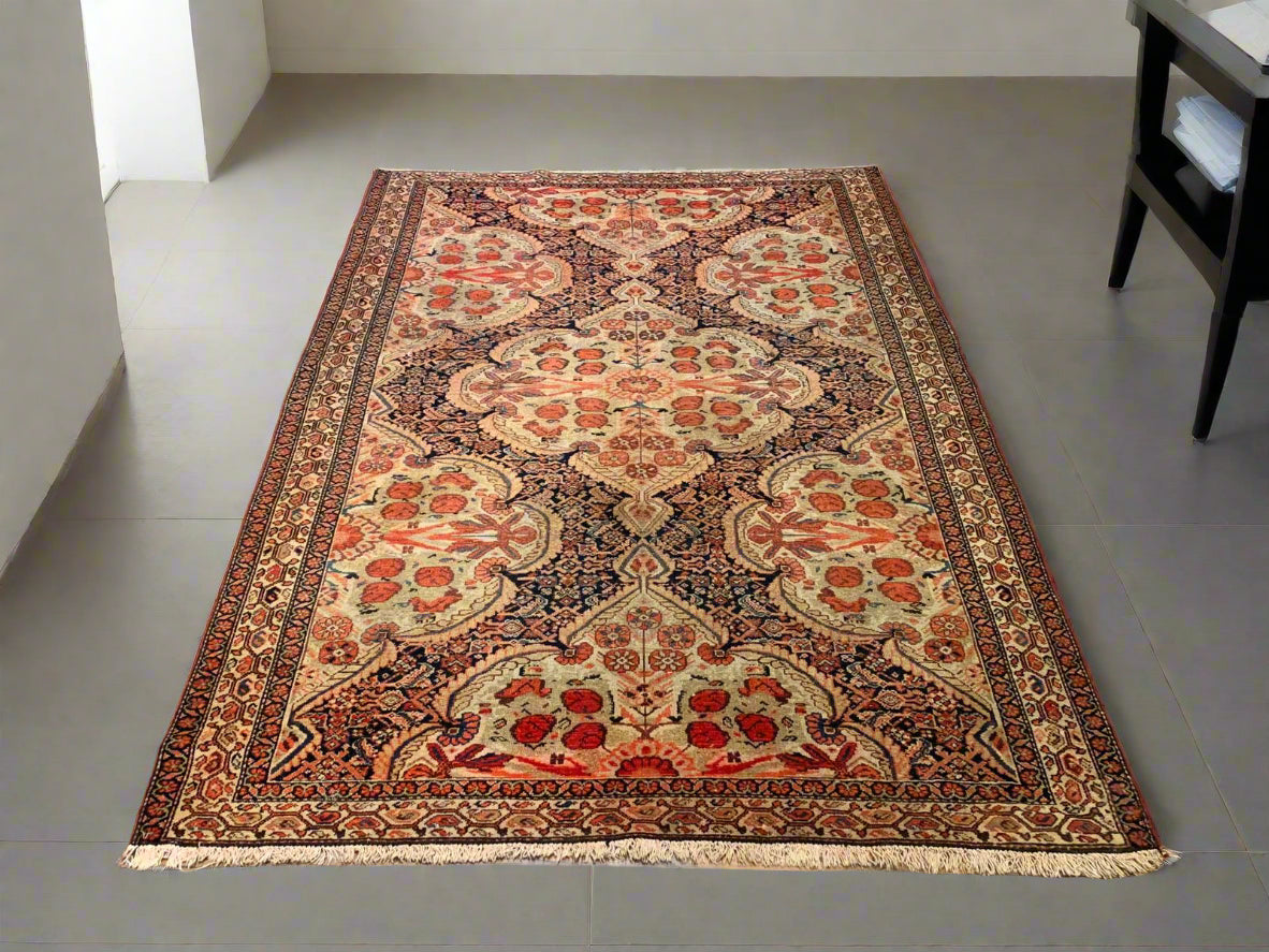 Timeless Beauty, Woven by Hand. Antique Persian Labar Kirman Rug, size 4' 3" x 6' 3" (F)