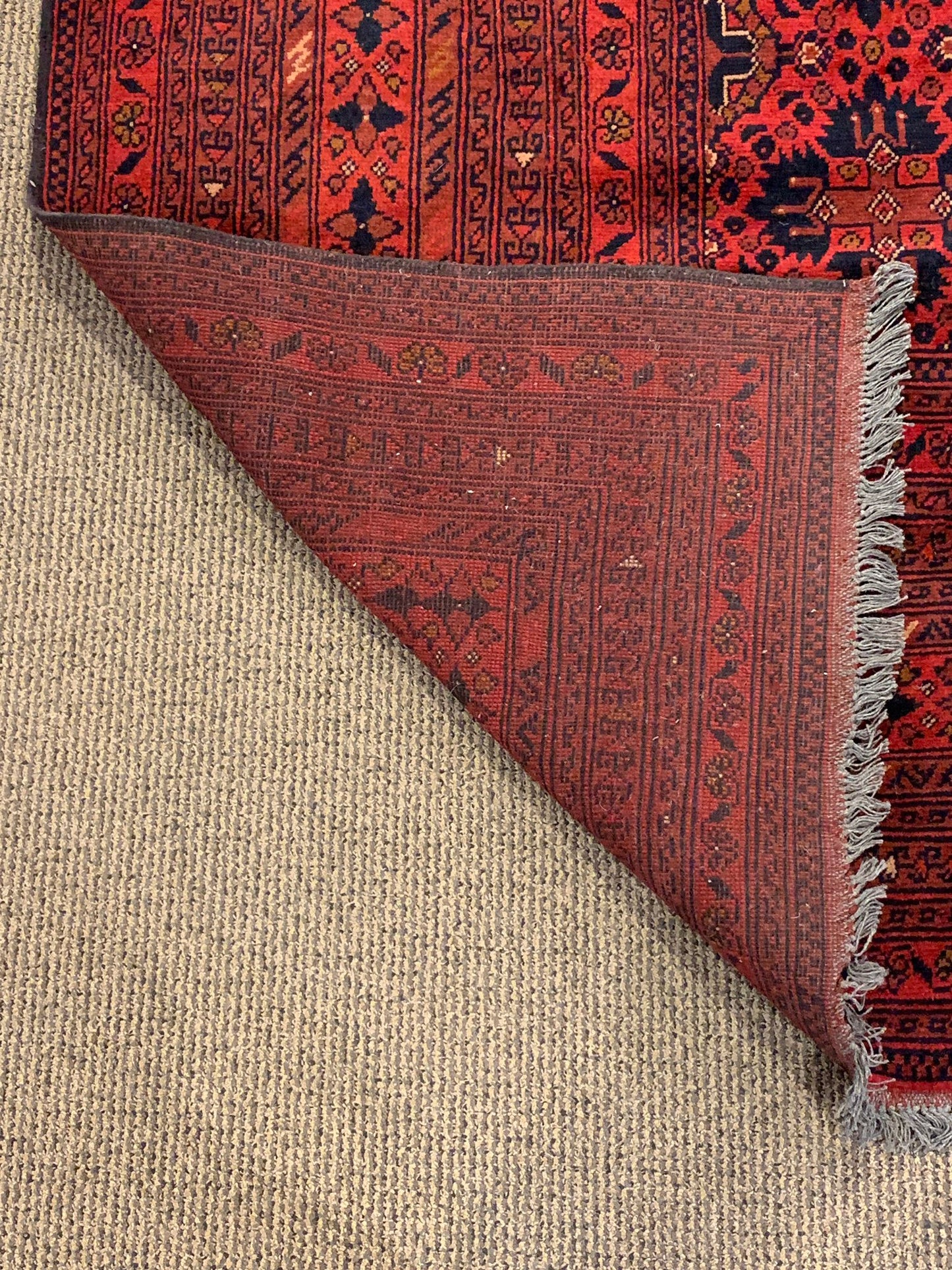 Terkaman Tribal Afghan Oriental Rug, size 3" 10" x 15' 6"  (C)