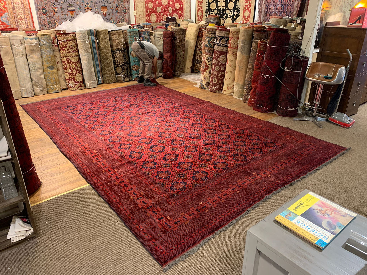 Terkaman Tribal Afghan Oriental Rug, size 3" 10" x 15' 6"  (C)