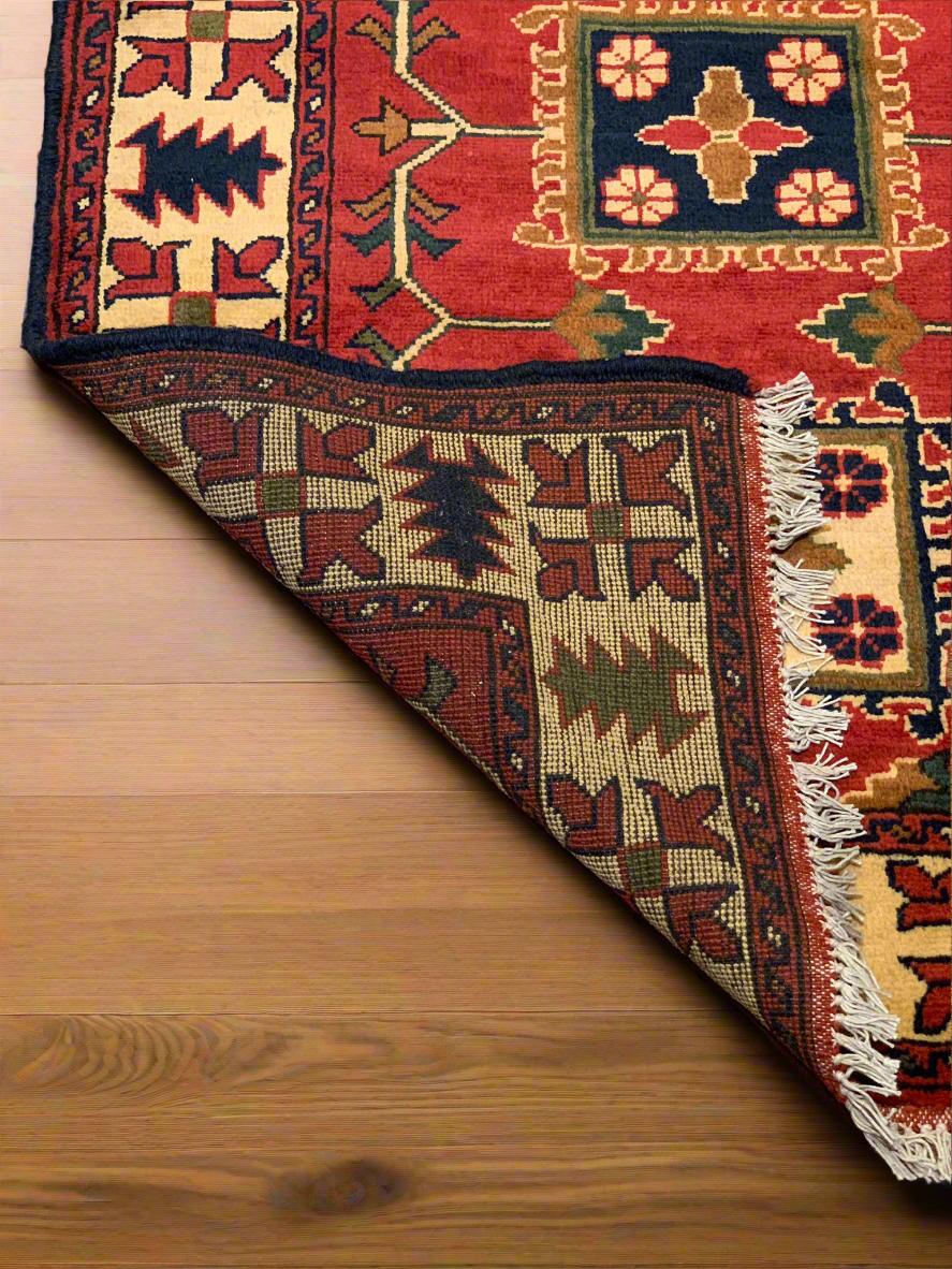 Terkaman Tribal Afghan Oriental Rug, size 2' 11" x 9' 7"  (Q)