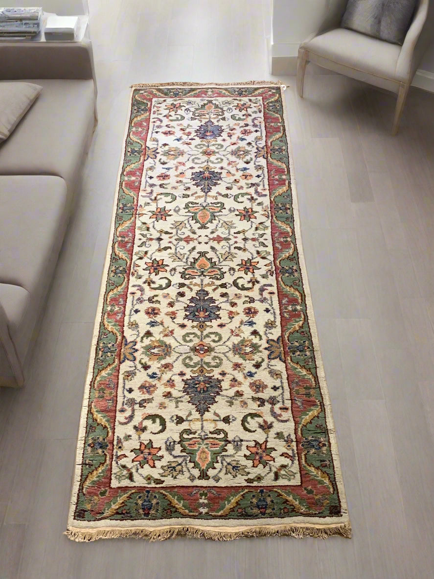 Sultanabad 100% wool Hand Made Rug - size 2" x  8" (P)