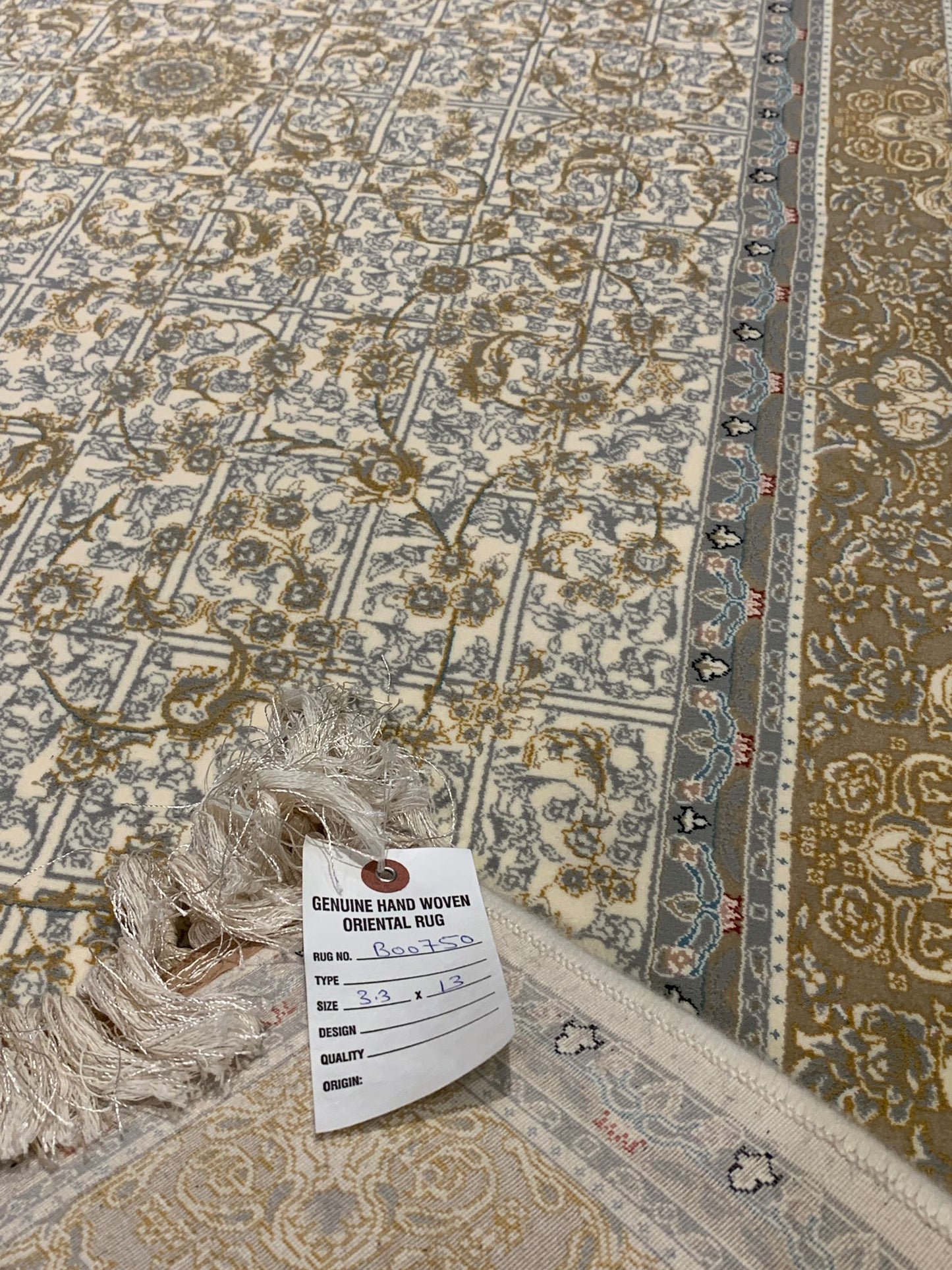 Persian-Inspired. Modern Defined. Turkish Made Rug, size 3' 3" x 13"